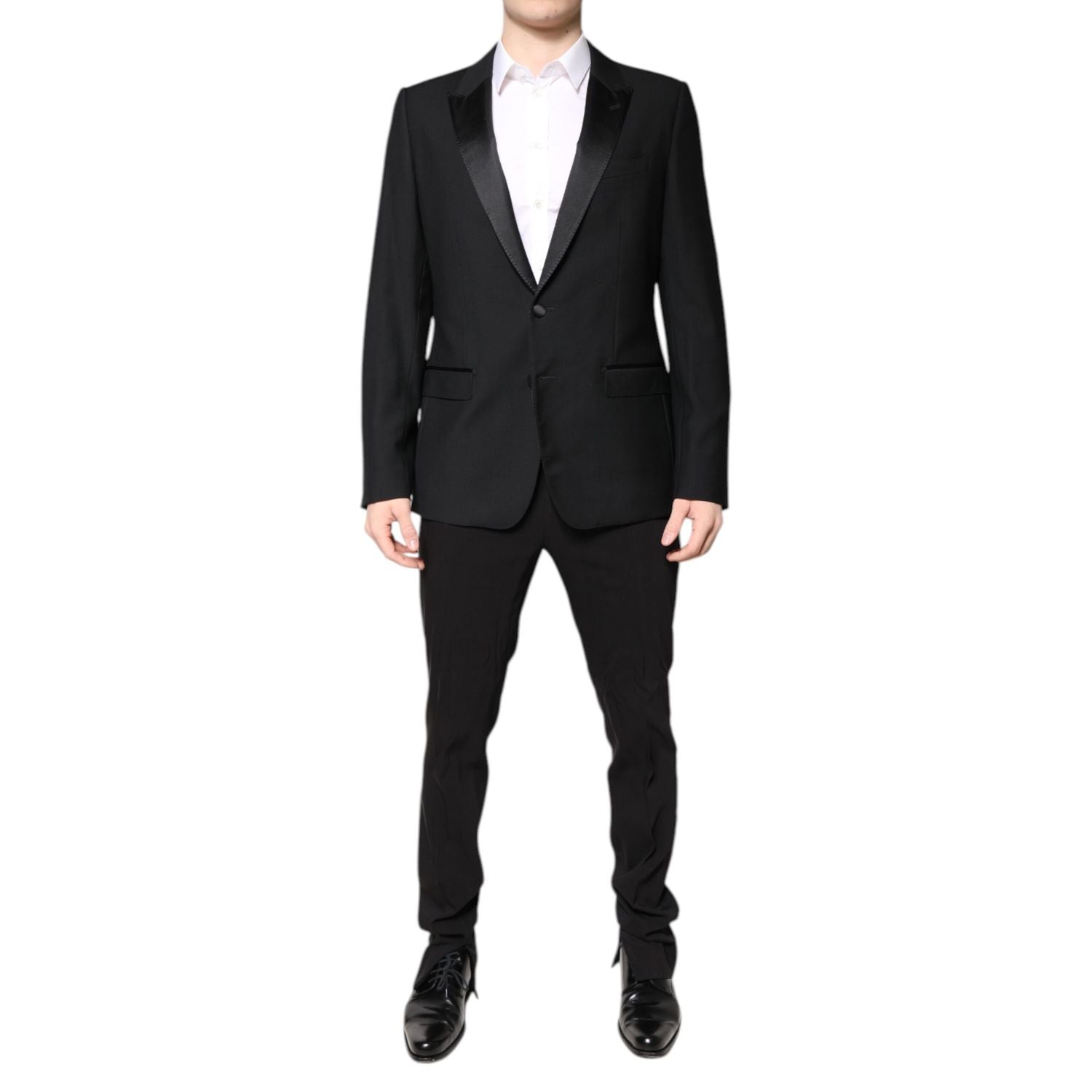 Dolce & Gabbana Black Wool Single Breasted 2 Piece Suit