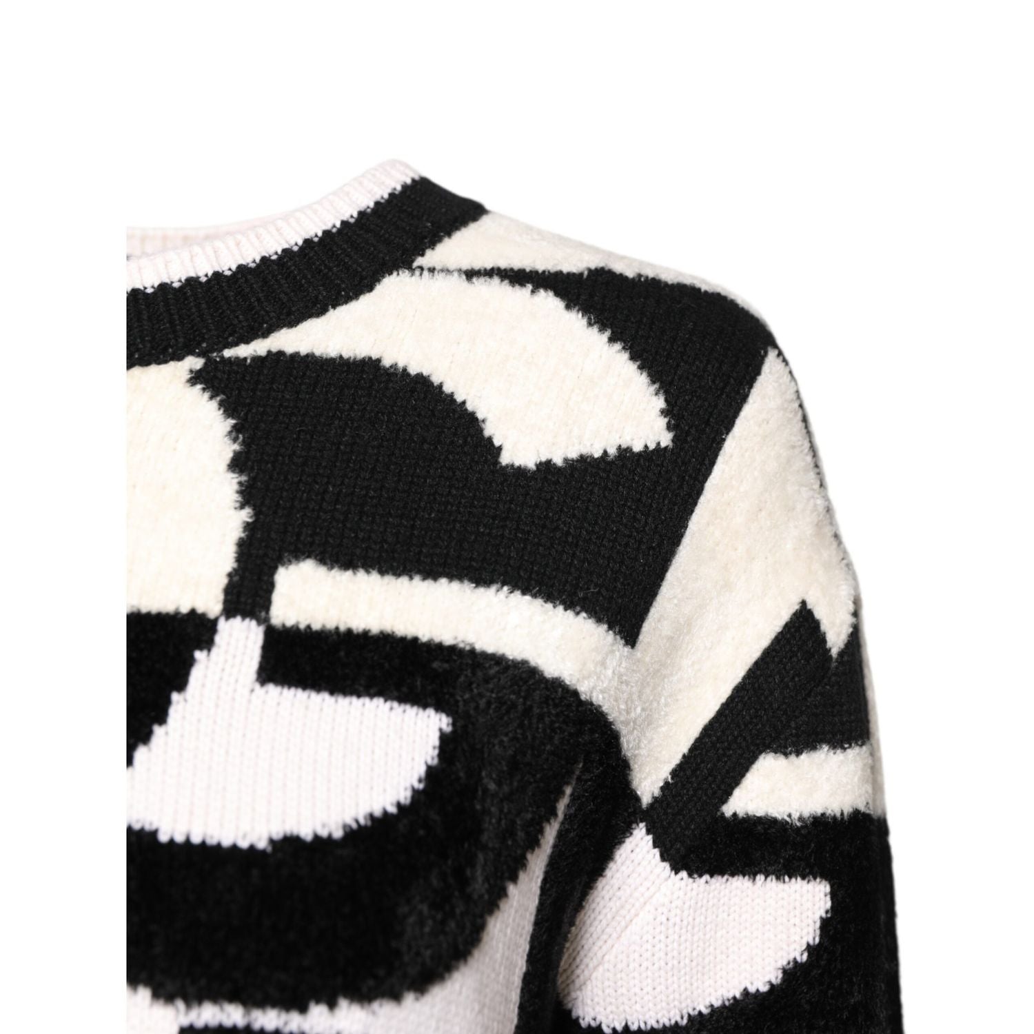 Dolce & Gabbana White Black Logo Print Women Pullover Sweater
