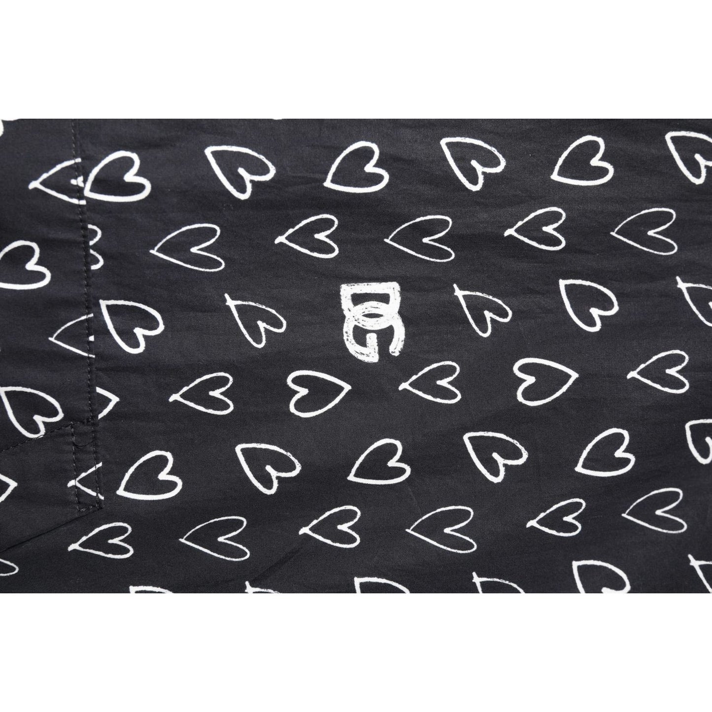 Dolce & Gabbana Black Heart Print Hooded Windbreaker Jacket