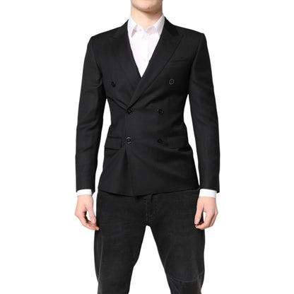 Dolce & Gabbana Black MARTINI Double Breasted Coat Blazer