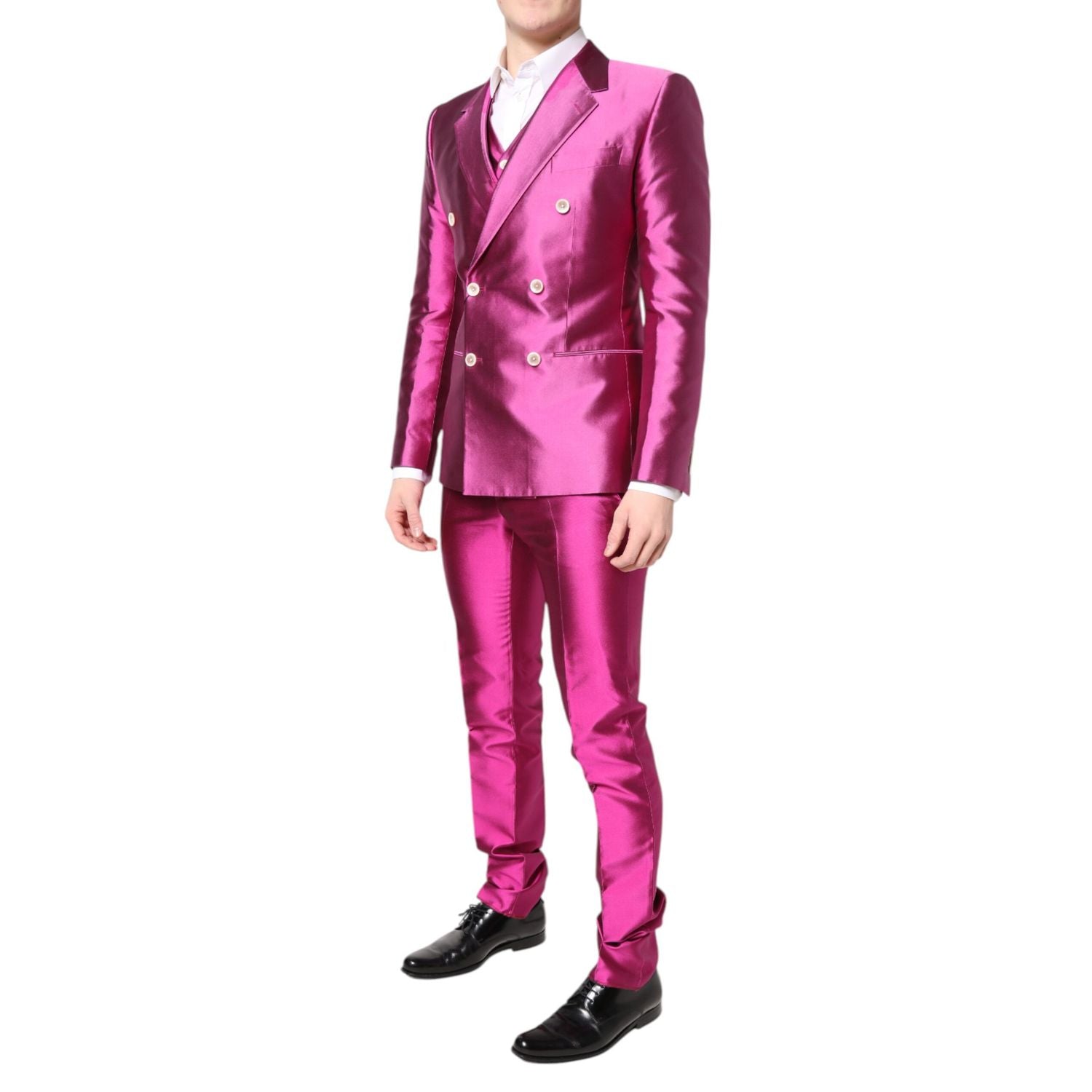 Dolce & Gabbana Pink SICILIA Double Breasted 3 Piece Suit