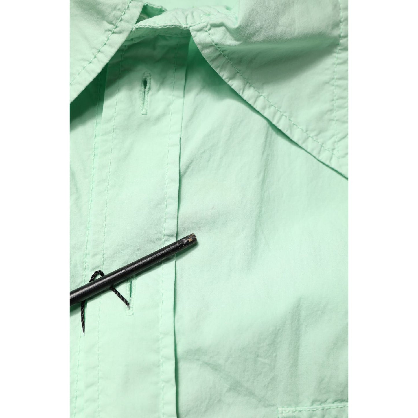 Dolce & Gabbana Green Cotton Short Sleeves Men Casual Shirt