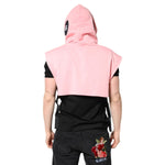 Dolce & Gabbana Pink Cotton Hooded Men Sportswear Vest Sweater