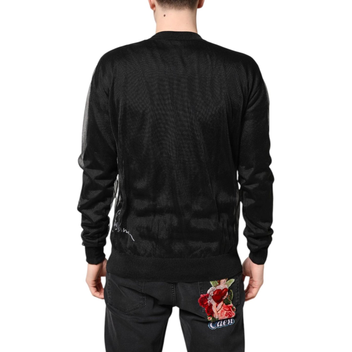 Dolce & Gabbana Black Logo Knitted Crewneck Pullover Sweater TSH878516-48