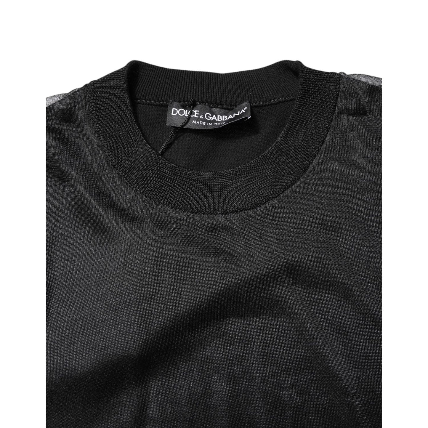 Dolce & Gabbana Black Logo Knitted Crewneck Pullover Sweater TSH878516-48