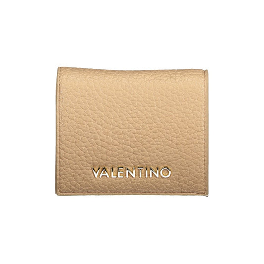 Mario Valentino Beige Polyethylene Wallet with logo, coin purse, card spaces, automatic closure made from recycled materials.