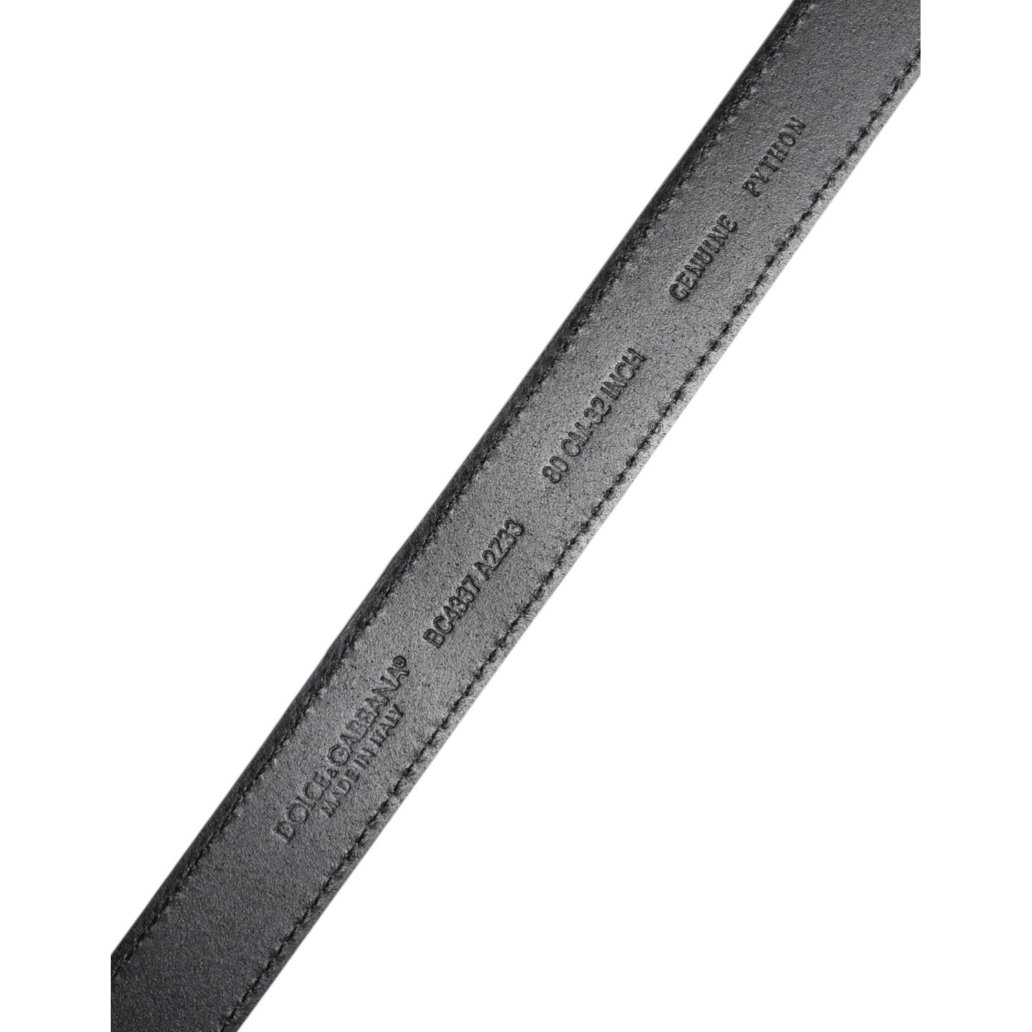 Dolce & Gabbana Red Exotic Leather Brass Metal Buckle Belt