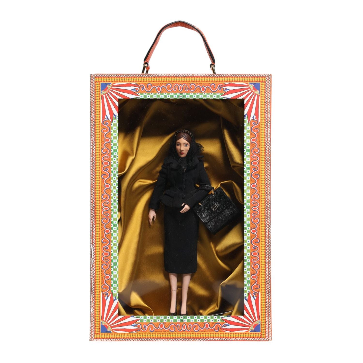 Dolce & Gabbana Black Dress Ceramic Porcelain Fashion Leather Sicily Dolls