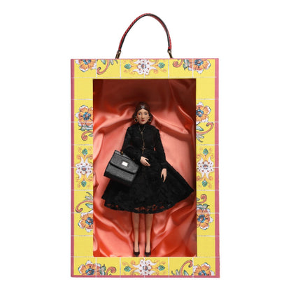 Dolce & Gabbana Black Dress Ceramic Porcelain Fashion Leather Sicily Dolls