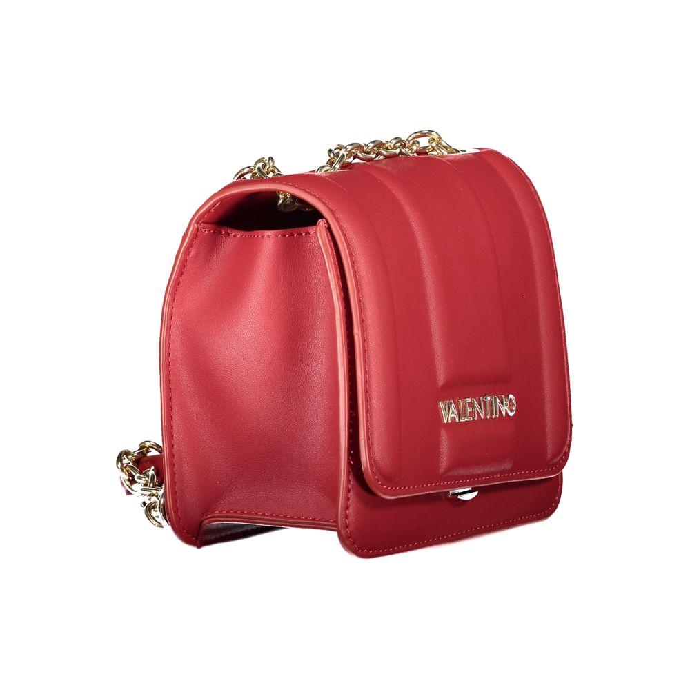 Elevate style with Mario Valentino Red Polyethylene Women Handbag, featuring bold red hue and iconic logo, perfect for chic outings.