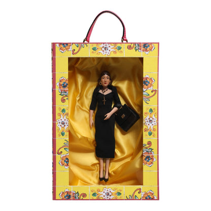 Dolce & Gabbana Black Dress Ceramic Porcelain Fashion Leather Sicily Dolls