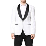 Dolce & Gabbana White Nylon Single Breasted Coat Blazer