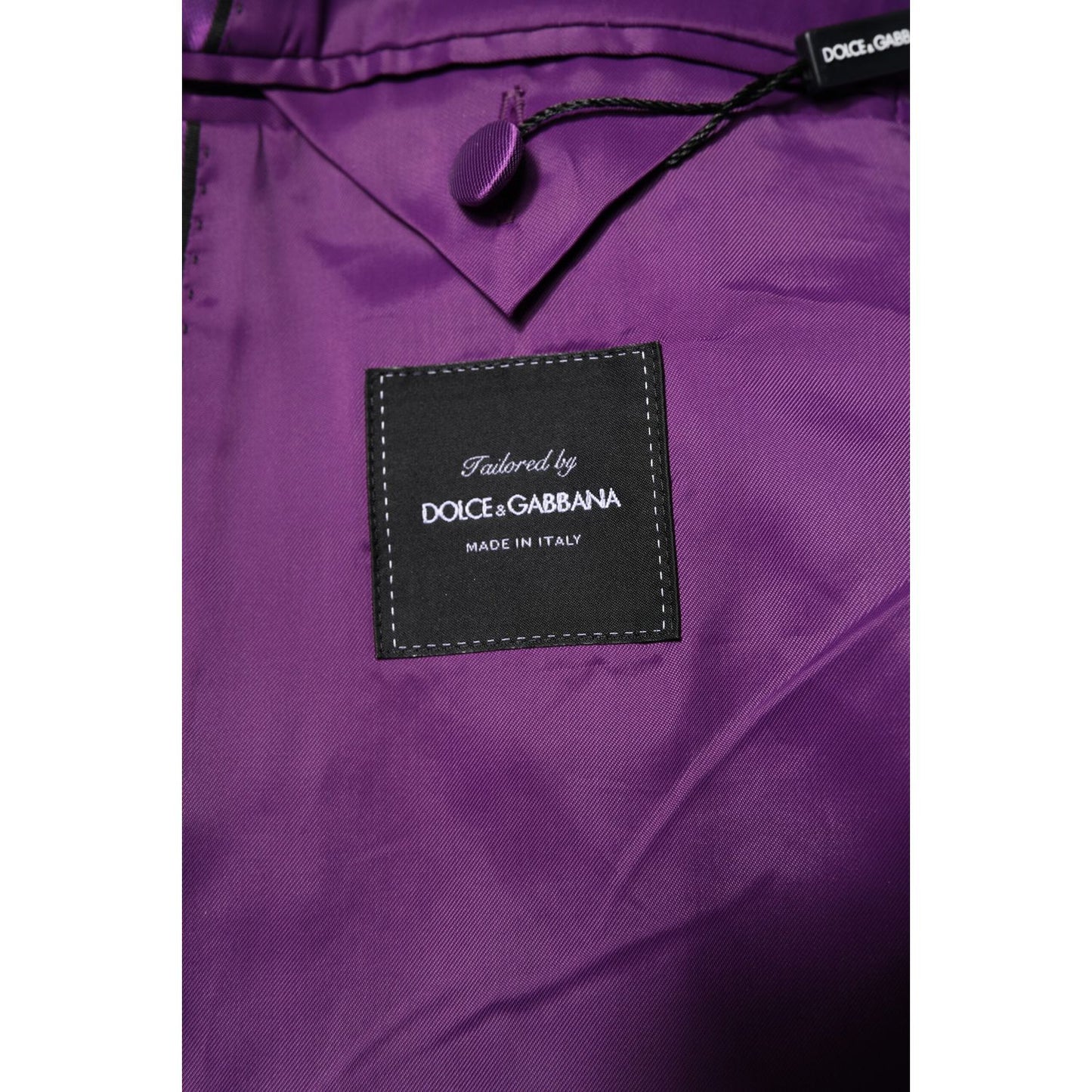 Dolce & Gabbana Purple Double Breasted Men Suit Coat Blazer