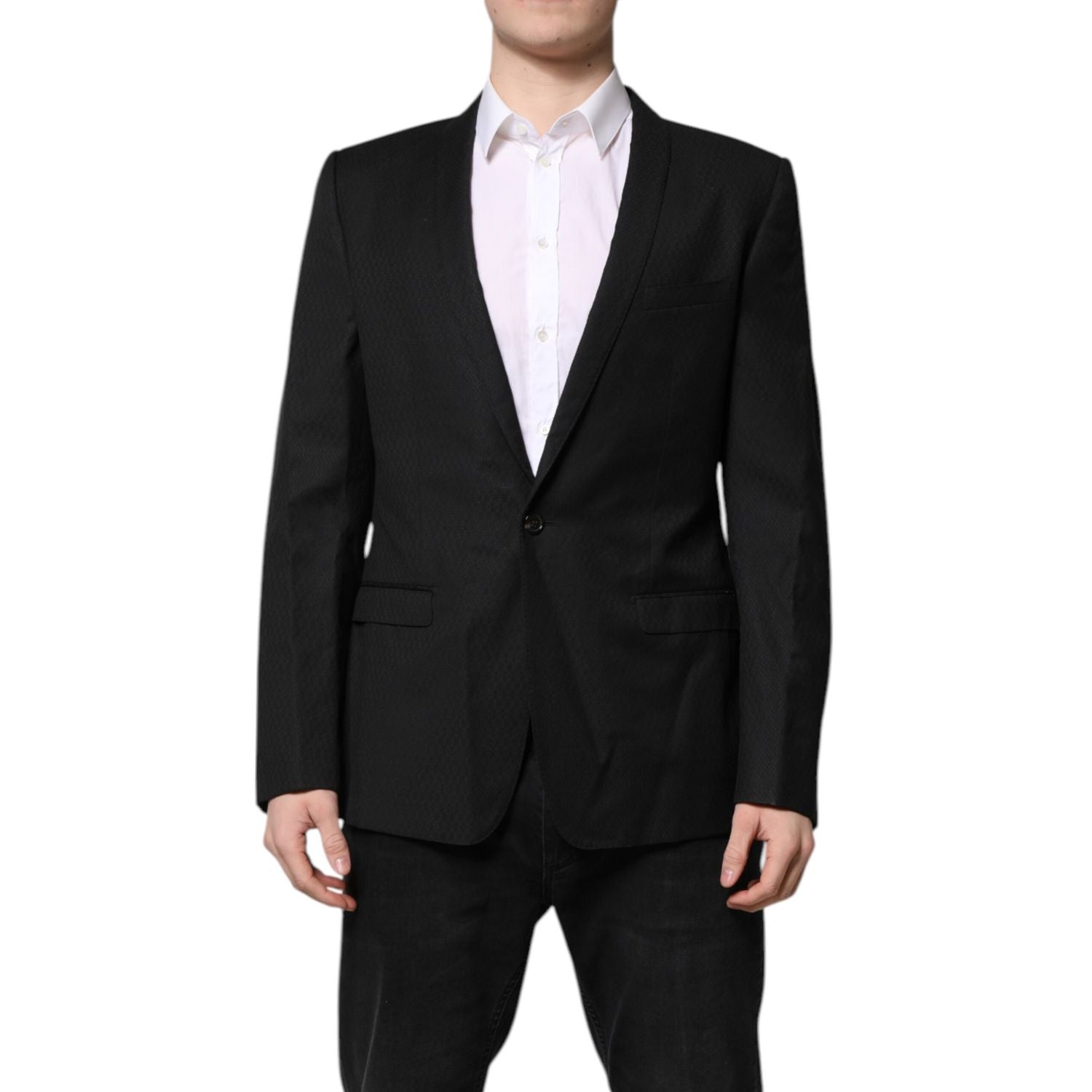 Dolce & Gabbana Black GOLD Single Breasted Suit Coat Blazer