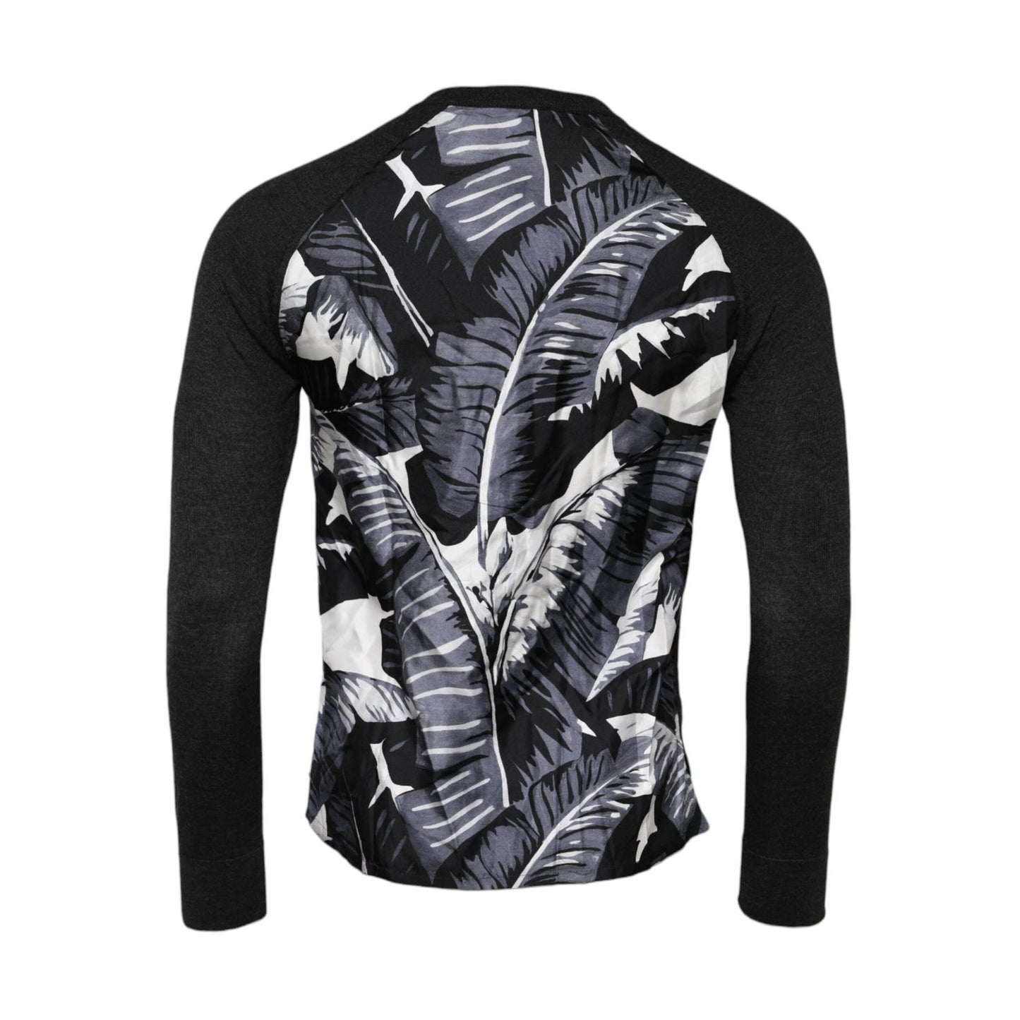Dolce & Gabbana Black Printed Knitted Men Pullover Sweater