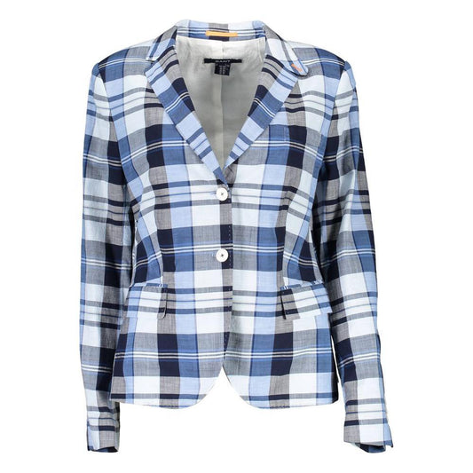 Gant Light Blue Cotton Women Jacket GA-7317-44