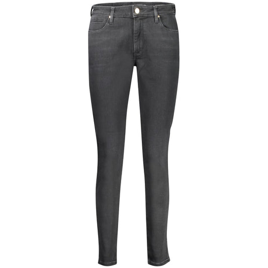 Guess Jeans Black Cotton Women Jeans with 5-pocket design and recycled material, perfect blend of style and sustainability.