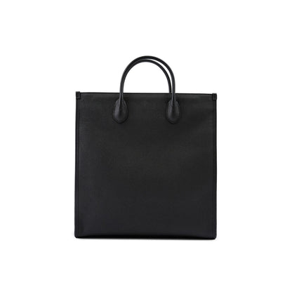 Gucci Black Leather Logo Medium Tote Bag