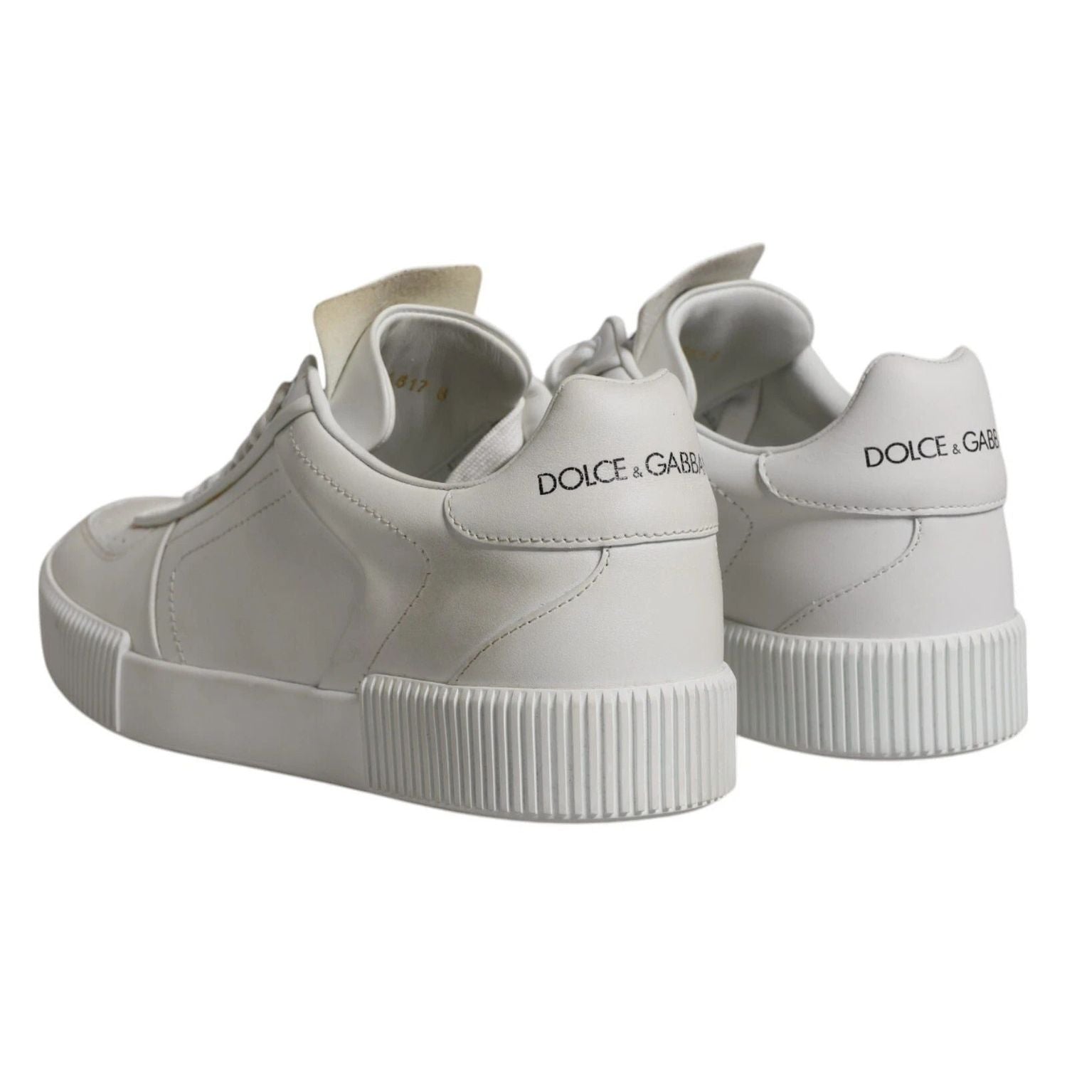 Dolce & Gabbana White Miami Leather Low Top Sneakers Shoes