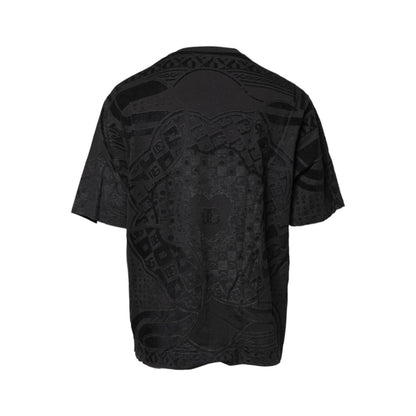 Dolce & Gabbana Black Cotton Bandana Logo Crew Neck T-shirt