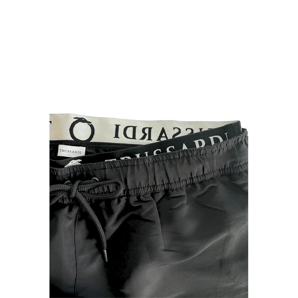 Trussardi Beachwear Black Polyester Men Swim Shorts