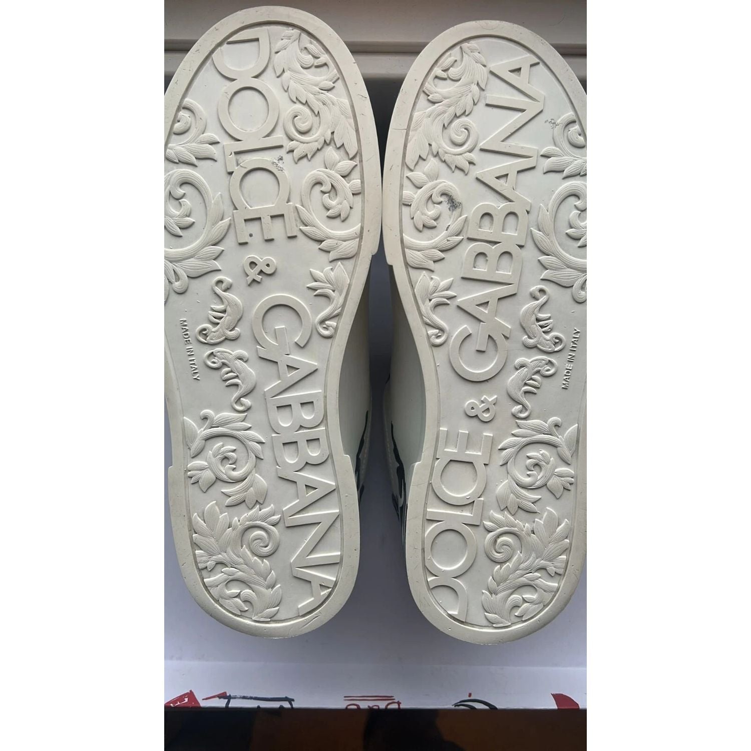 Dolce & Gabbana White Blue Crown Low Top Men Sneakers Shoes