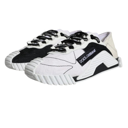 Dolce & Gabbana White Black Low Top NS1 Sneakers Shoes