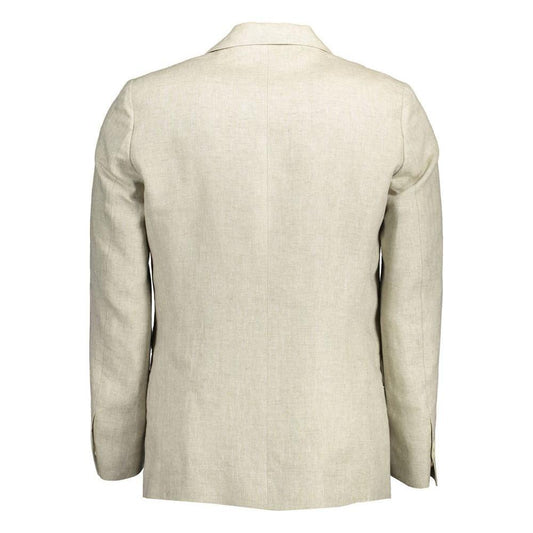 Gant Beige Linen Men Jacket GA-12649-IT48 | M