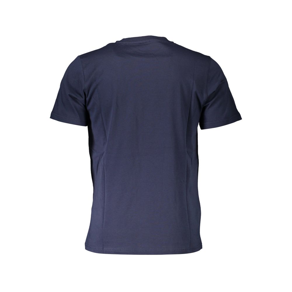 Back view of North Sails Blue Cotton Men T-Shirt showcasing premium Turkish fabric and nautical-inspired design.