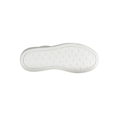Sole view of Calvin Klein White Leather Women Sneaker showcasing durable design and stylish craftsmanship.