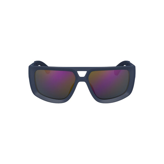 Calvin Klein Blue Plastic Men Sunglasses with bold square frame and blue lens.