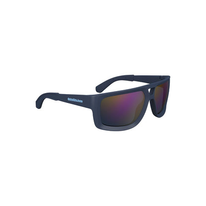 Calvin Klein Blue Plastic Men Sunglasses with square frame and blue lenses, showcasing modern style and durability.