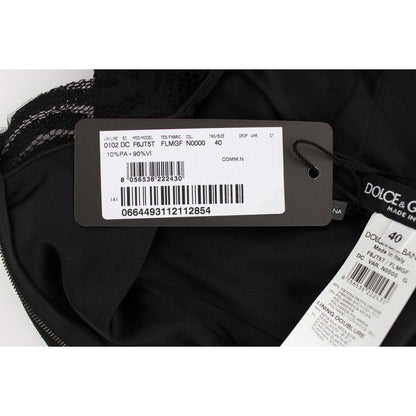 Dolce & Gabbana Black Floral Lace Long Ball Maxi Dress