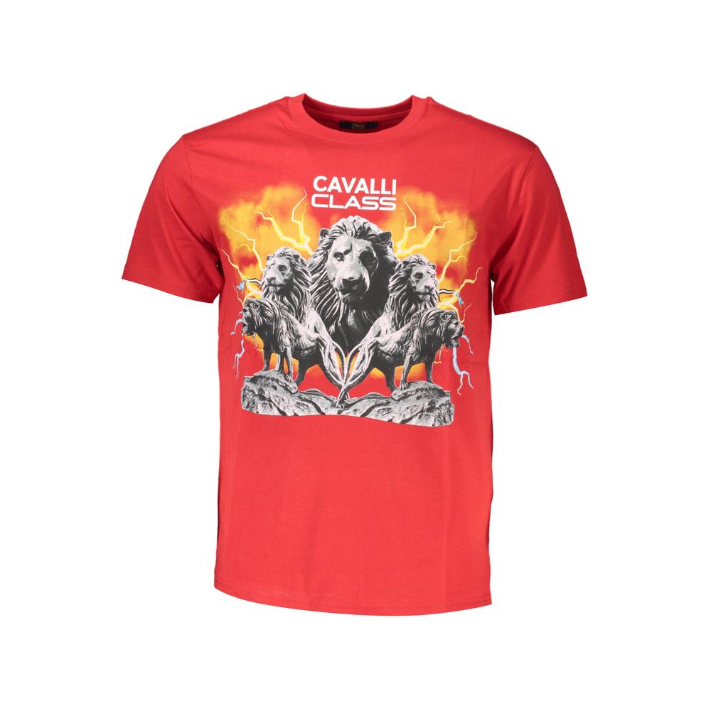 Cavalli Class Red Cotton T-Shirt