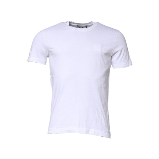 Dolce & Gabbana White Cotton Men Crew Neck Tee T-shirt