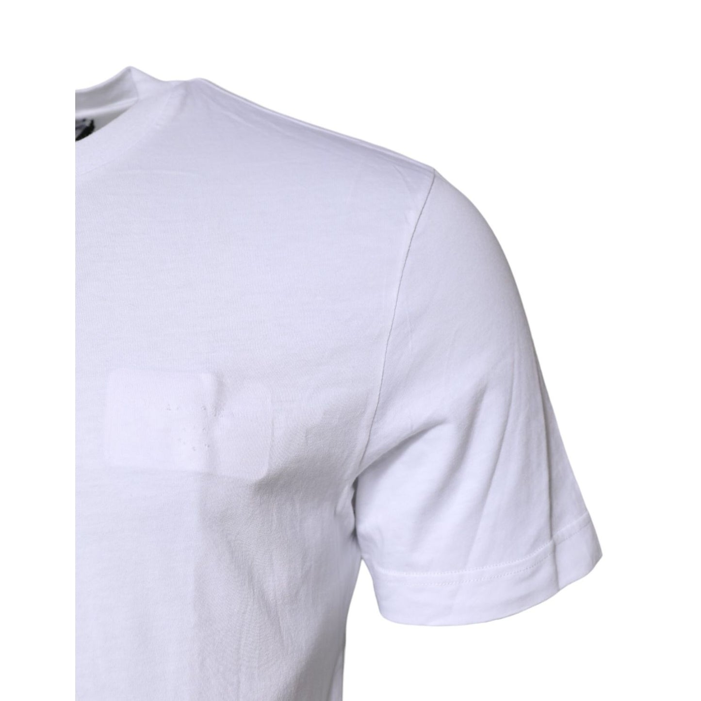 Dolce & Gabbana White Cotton Men Crew Neck Tee T-shirt