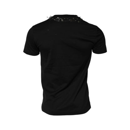 Dolce & Gabbana Black Logo Embellish Short Sleeves T-shirt