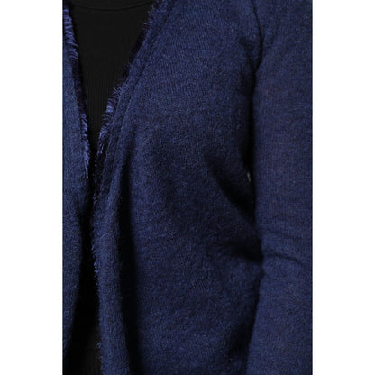 Ballantyne Dark Blue Long Sleeves Overcoat Cardigan Sweater
