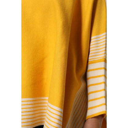 SIGNS Yellow Stripe Long Sleeve Overcoat Pullover Sweater
