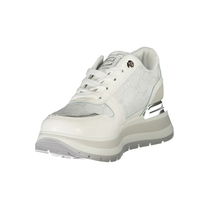 Laura Biagiotti White Polyester Women Sneaker with contrasting details and embroidered logo