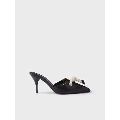 Prada Black Nappa Leather Rope Detail Sandals