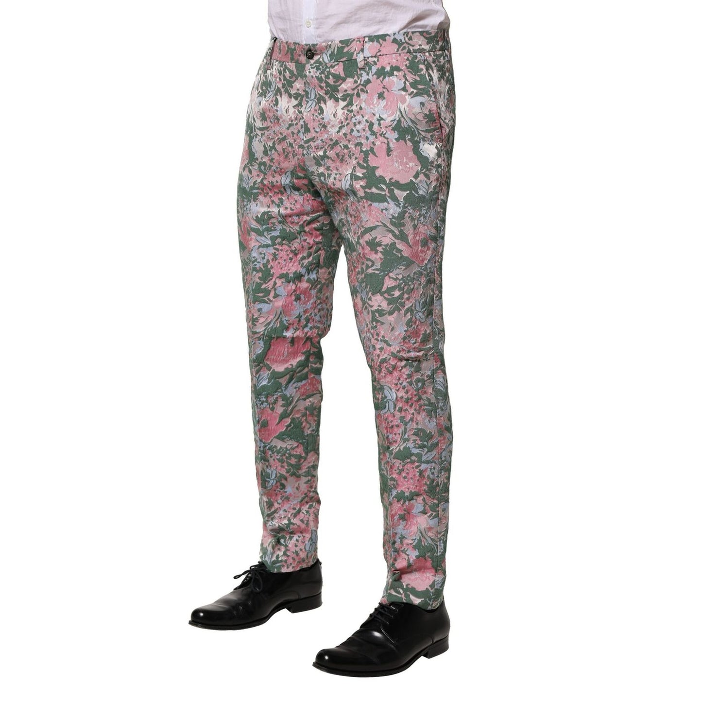 Dolce & Gabbana Multicolor Floral Jacquard Pants