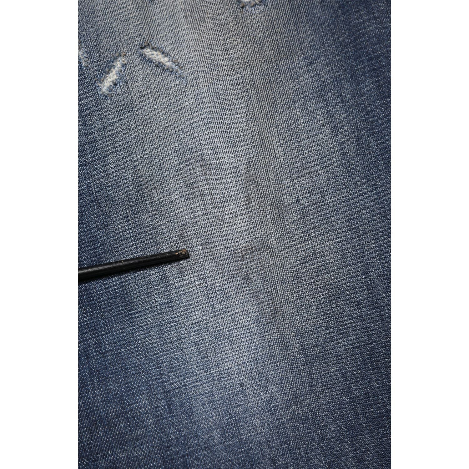 Dolce & Gabbana Blue Washed Tattered Cotton Men Jeans