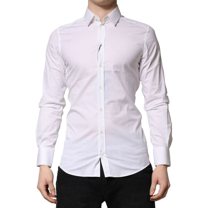 Dolce & Gabbana White GOLD Long Sleeves Dress Formal Shirt