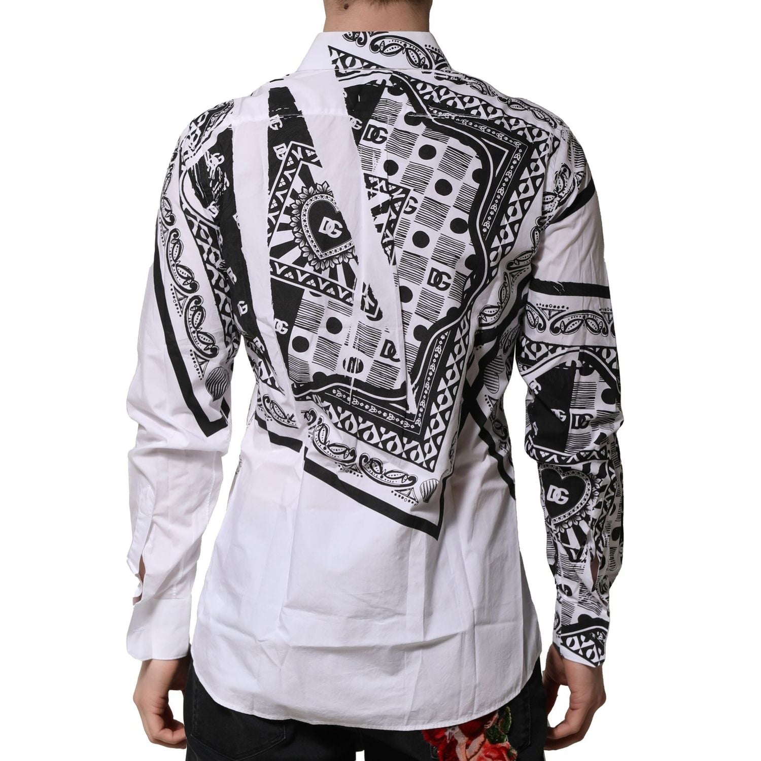 Dolce & Gabbana White MARTINI Bandana Print Formal Shirt