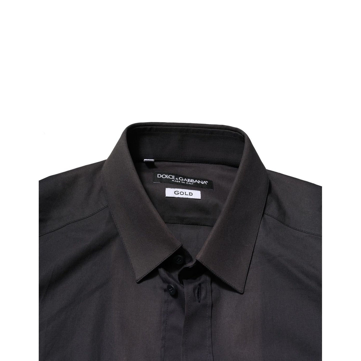 Dolce & Gabbana Blue Cotton GOLD Long Sleeves Formal Shirt