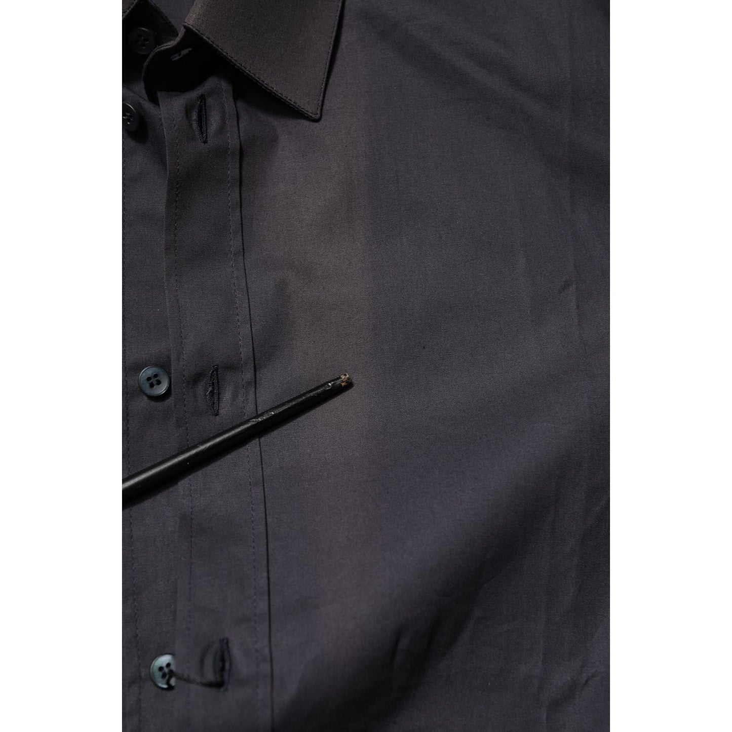 Dolce & Gabbana Blue Cotton GOLD Long Sleeves Formal Shirt