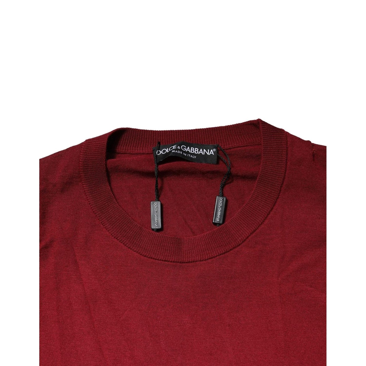 Dolce & Gabbana Maroon Cashmere Crew Neck Sweatshirt Sweater