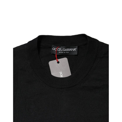 Dolce & Gabbana Black Long Sleeve Crew Neck Pullover Sweater