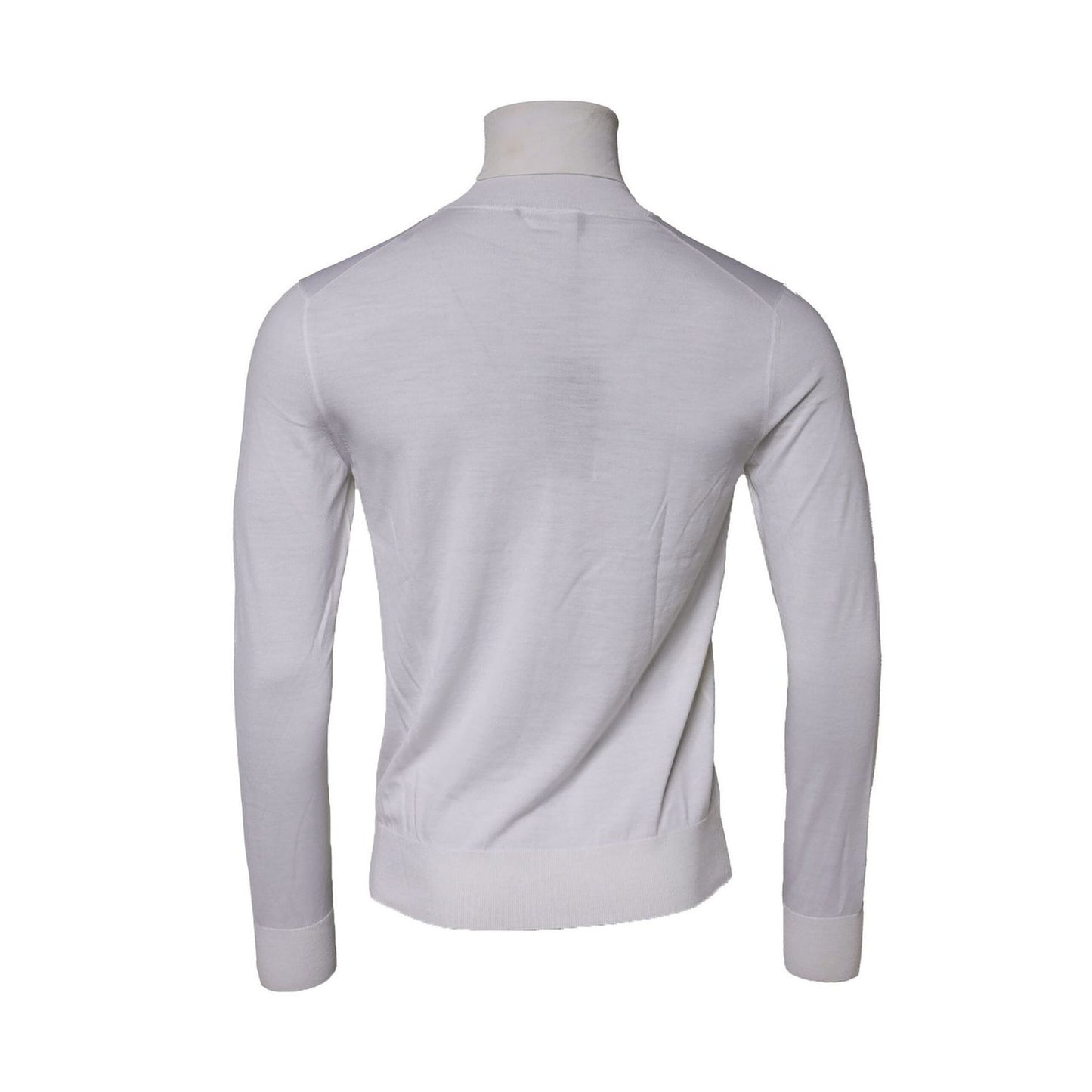 Dolce & Gabbana White Wool Turtleneck Men Sweatshirt Sweater